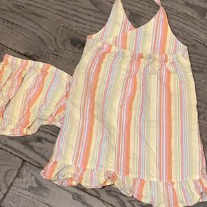 Vintage Cherokee | Girls Summer Striped Orange Yellow Dress